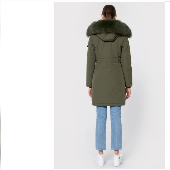 1 MADISON VERA Fox Fur Trimmed Hooded Parka Size Small - Picture 9 of 12